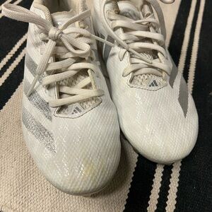 Adidas White and Metallic Cleats